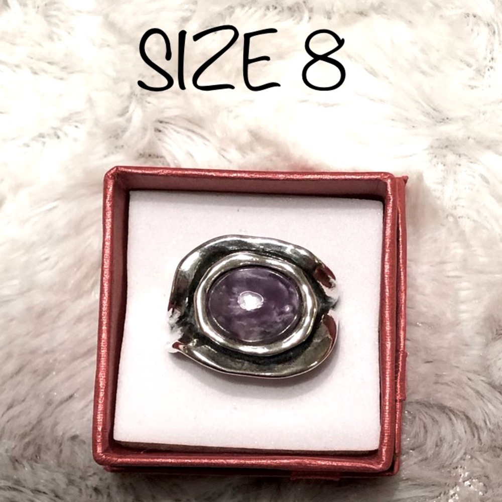 EUC Passage to Israel 925 Charoite Ring, 8